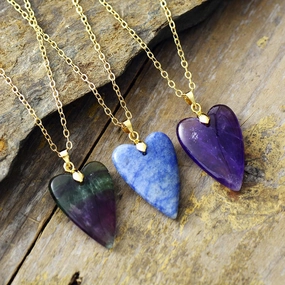 Wholesale Heart Shape Crystal Plated 18K Gold Chain Pendant Necklace