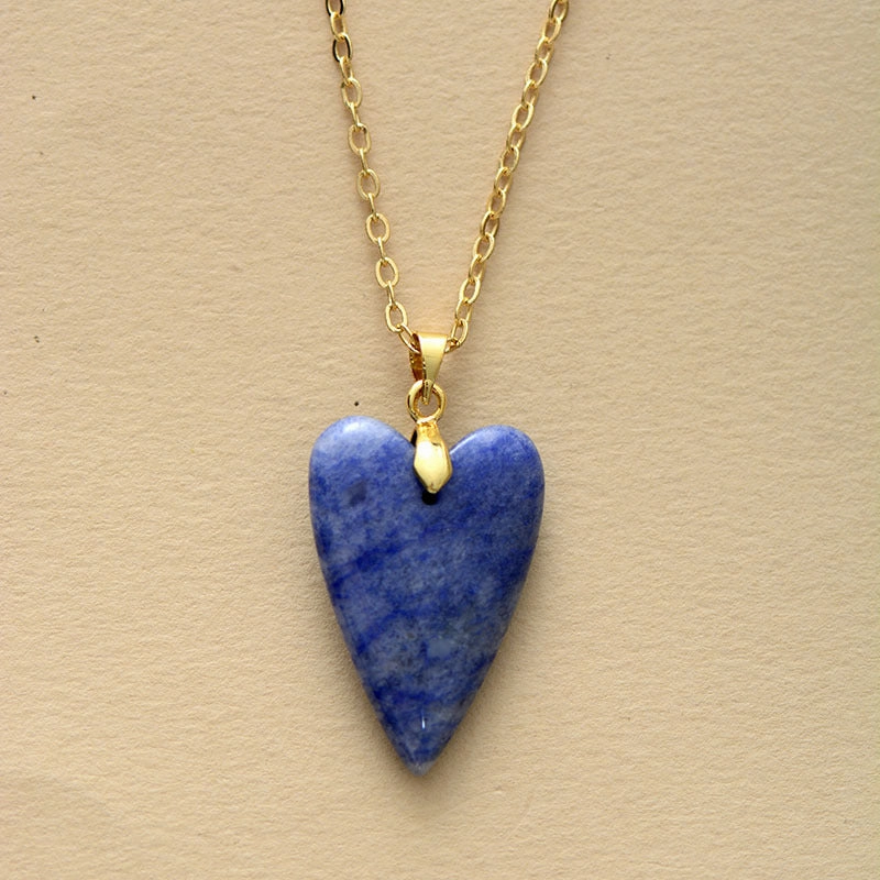 Wholesale Heart Shape Crystal Plated 18K Gold Chain Pendant Necklace
