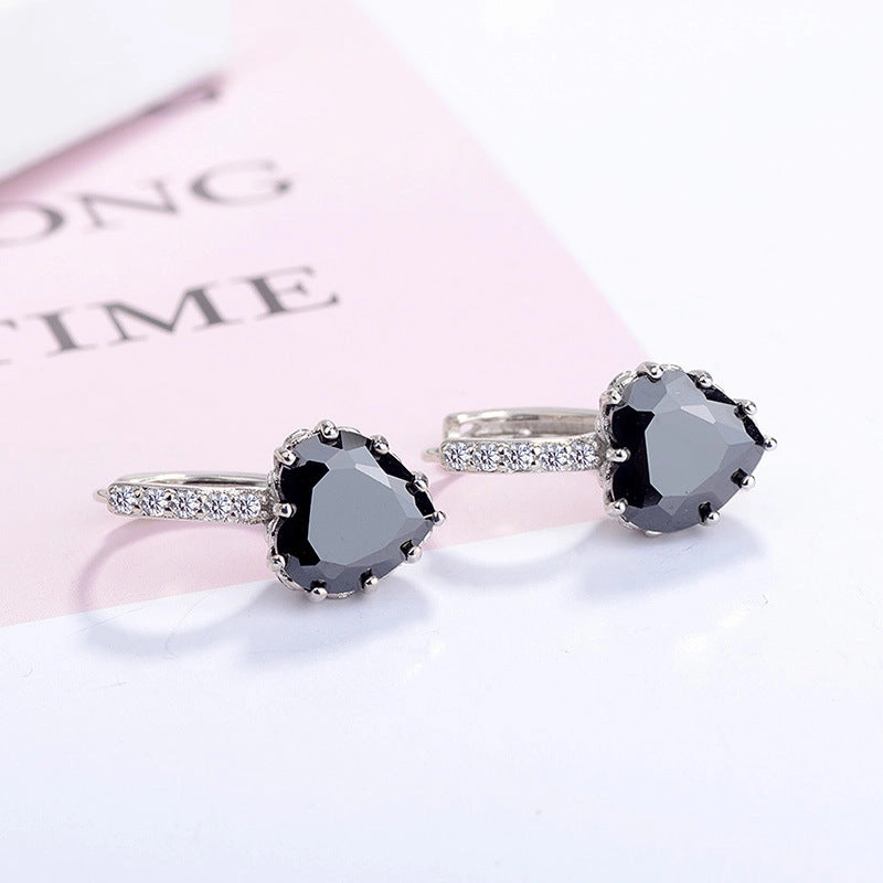 Wholesale Heart Shape Zircon Copper Earrings