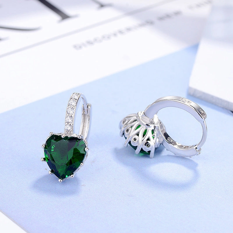 Wholesale Heart Shape Zircon Copper Earrings