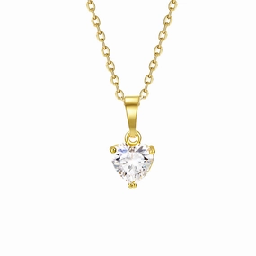 Wholesale Heart Shape Zircon Simple Necklace OLY-NE-XP001