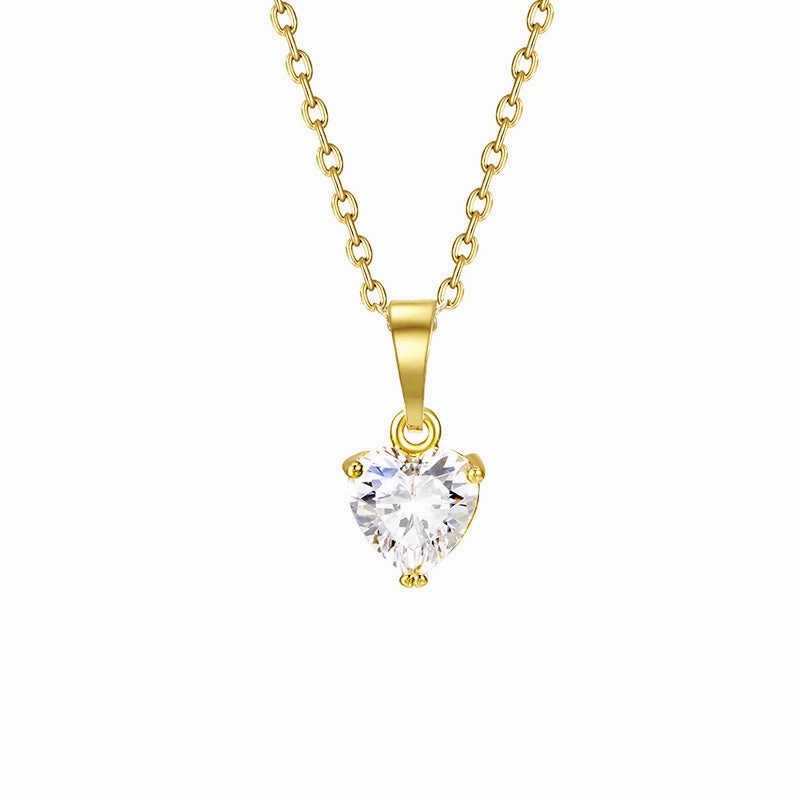 Wholesale Heart Shape Zircon Simple Necklace OLY-NE-XP001