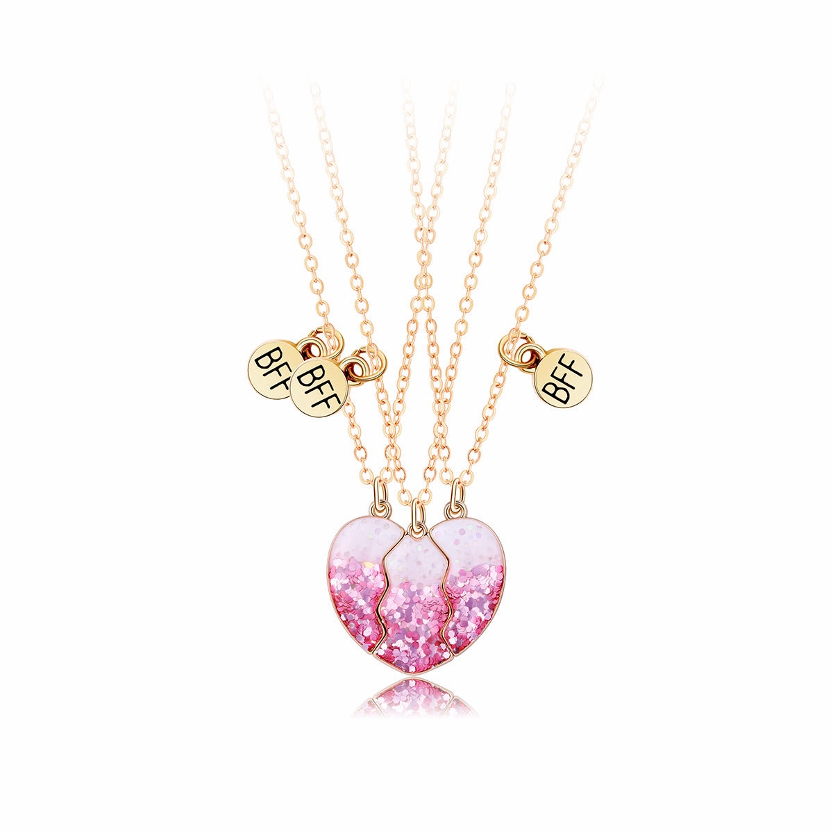 Wholesale Heart Shaped Alloy Children's Necklace Three Pieces