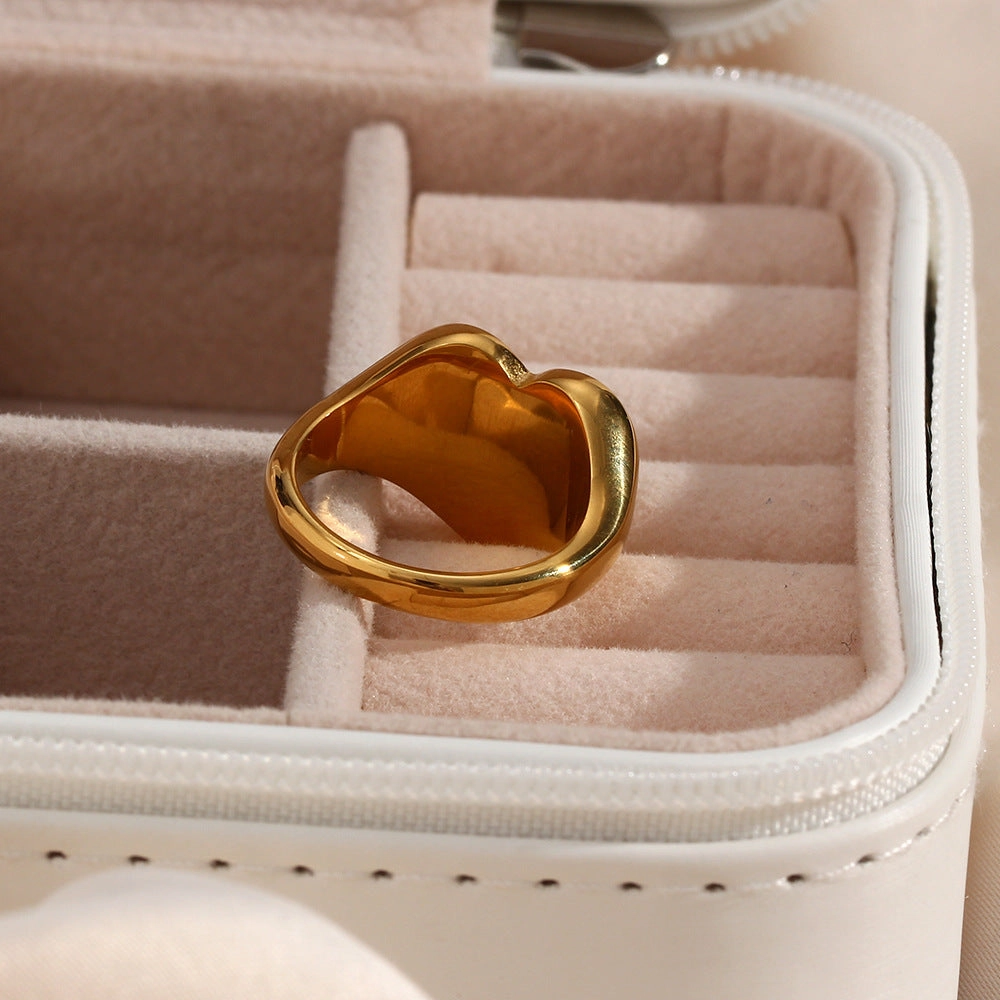 Wholesale Heart Shaped English SELFLOVECLUB Stainless Steel Ring