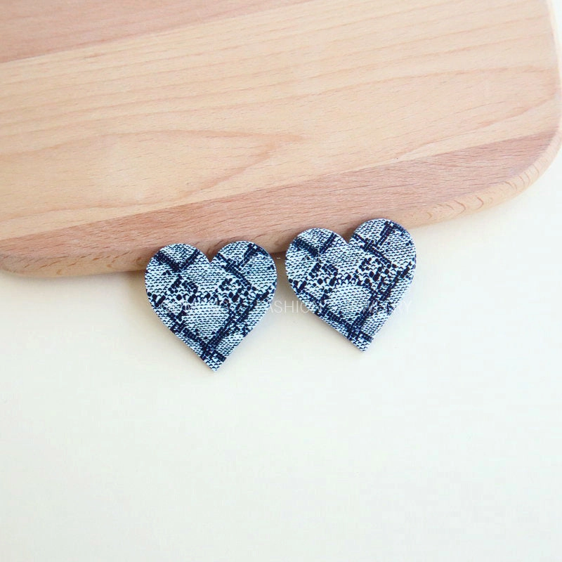 Wholesale Heart Shaped Leopard Print Zebra Print Cow Print Earrings Acrylic