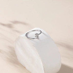 Wholesale Heart-shaped Open Pure Silver Rings
