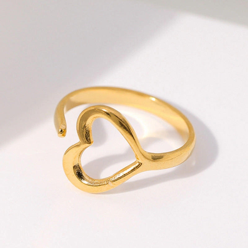 Wholesale Heart-shaped Opening Titanium Steel Rings