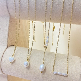 Wholesale Heart-shaped Pearl Stainless Steel Necklaces