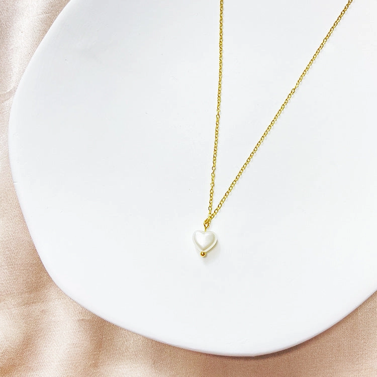 Wholesale Heart-shaped Pearl Stainless Steel Necklaces
