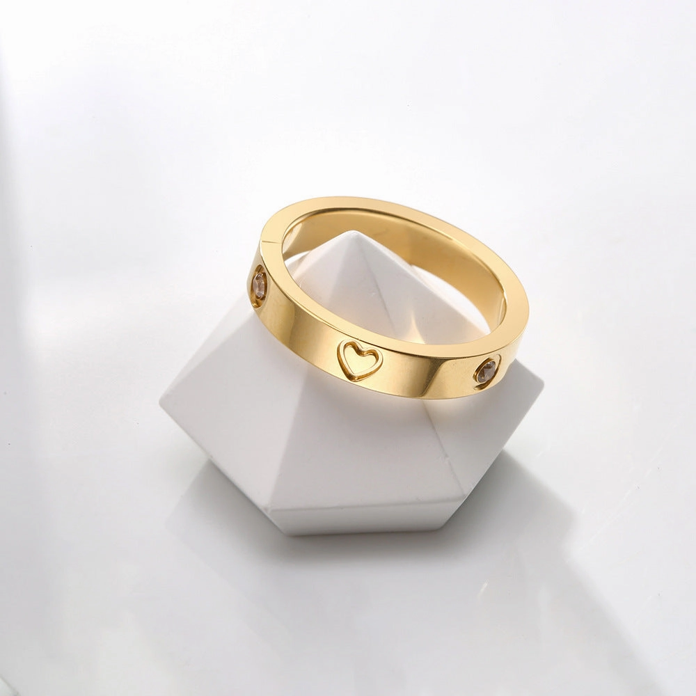 Wholesale Heart-shaped Titanium Steel Rings