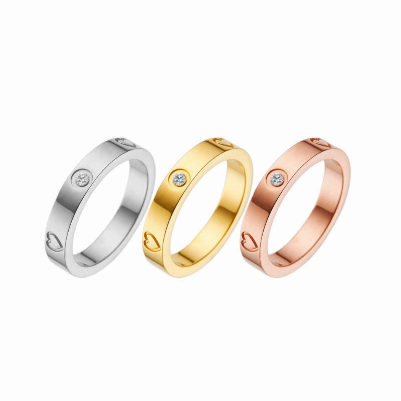 Wholesale Heart-shaped Titanium Steel Rings