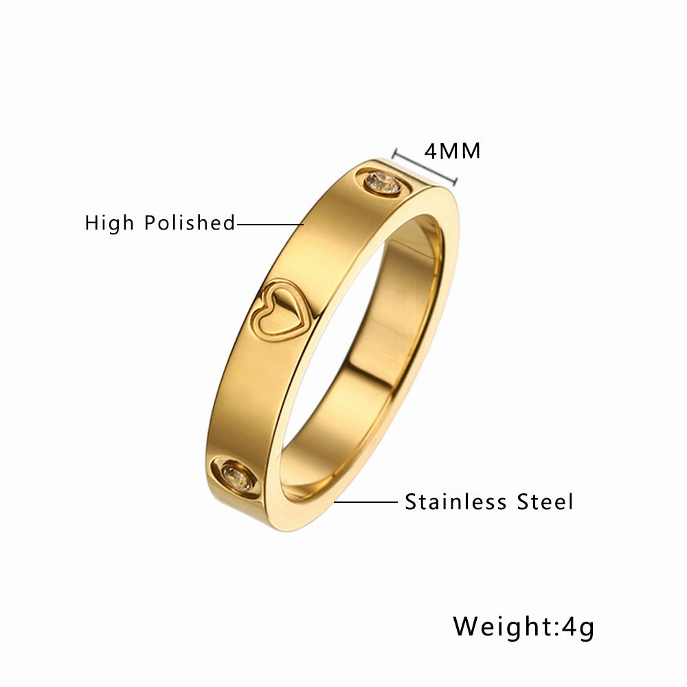 Wholesale Heart-shaped Titanium Steel Rings