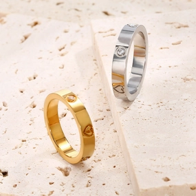 Wholesale Heart-shaped Titanium Steel Rings