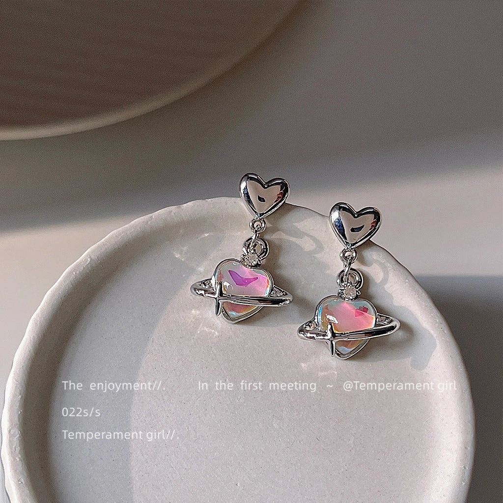 Wholesale Heart Silver Alloy Earrings