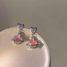 Wholesale Heart Silver Alloy Earrings