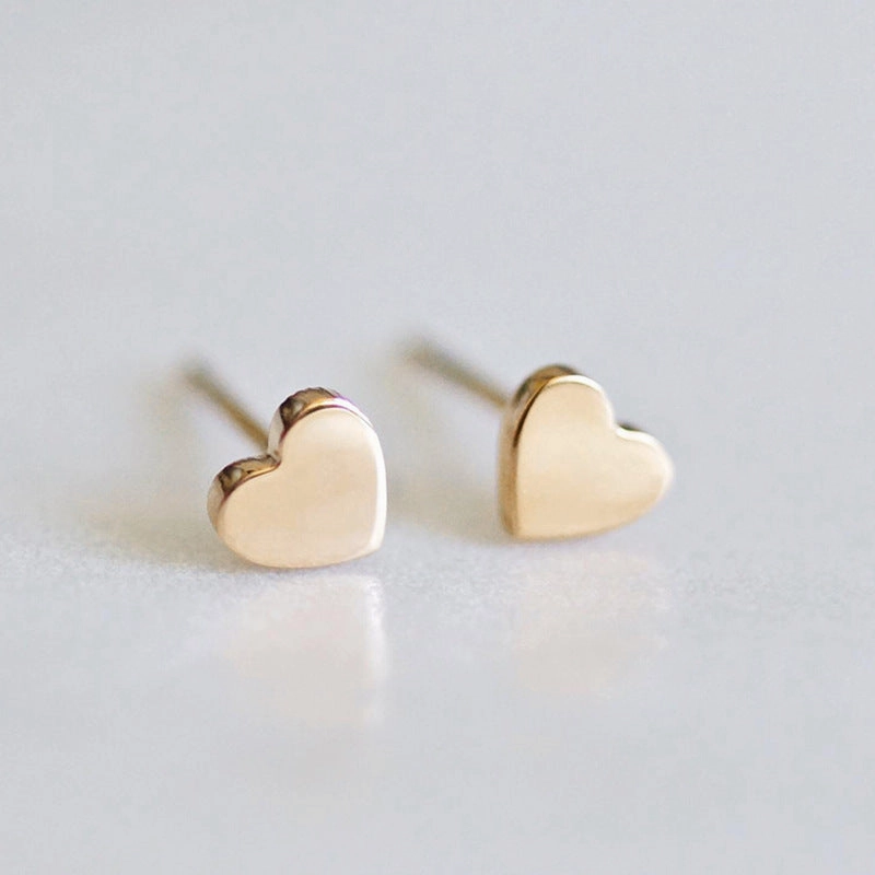 Wholesale Heart Simple Stainless Steel Earrings