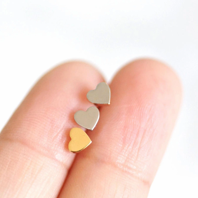 Wholesale Heart Simple Stainless Steel Earrings