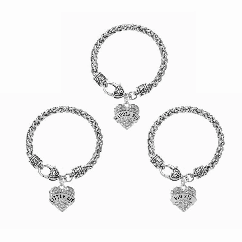 Wholesale Heart Sister Letter Alloy Bracelet