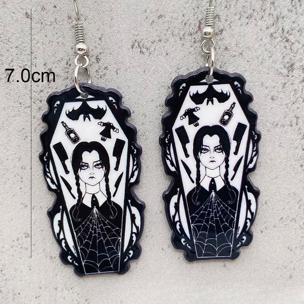 Wholesale Heart Skull Acrylic Earrings