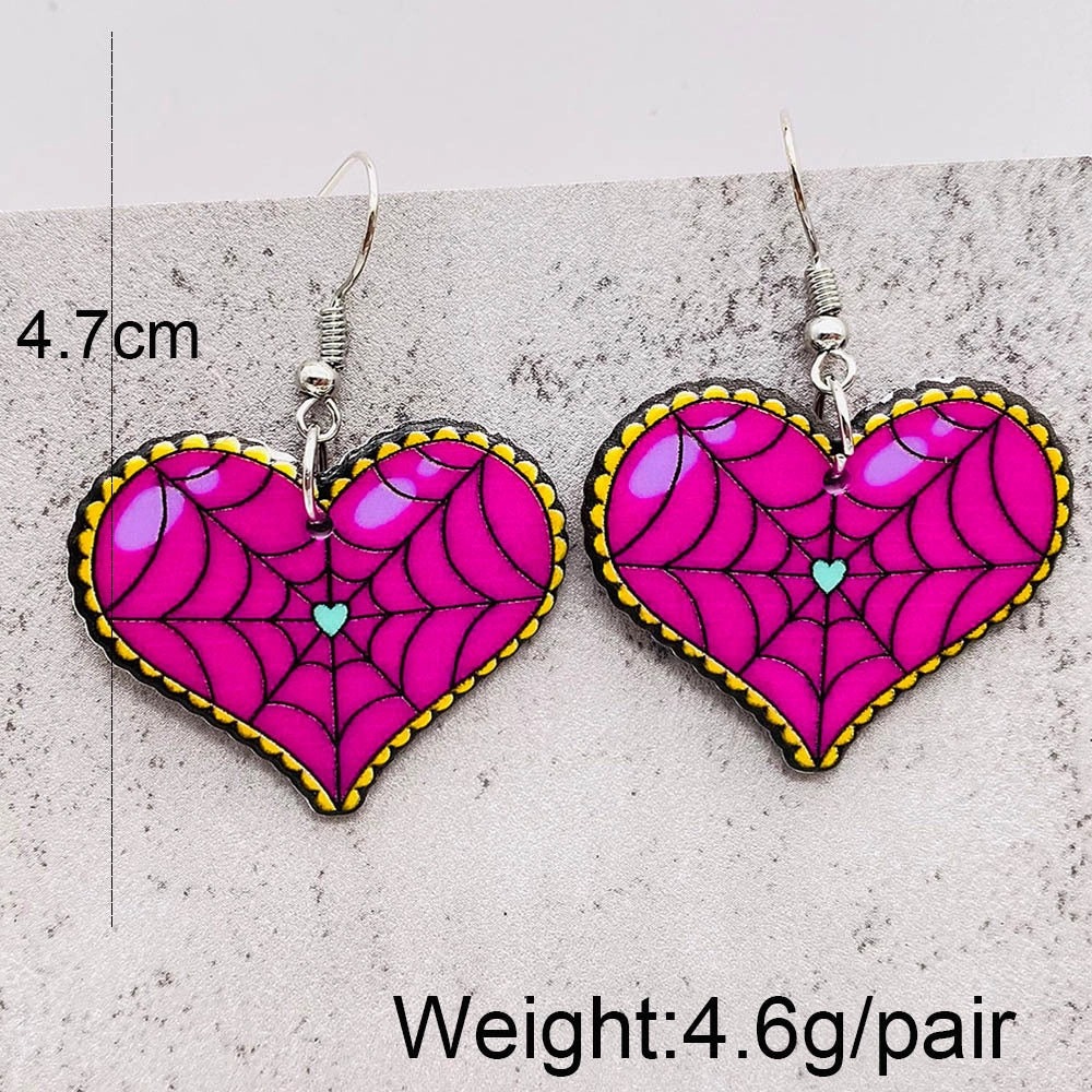 Wholesale Heart Skull Acrylic Earrings