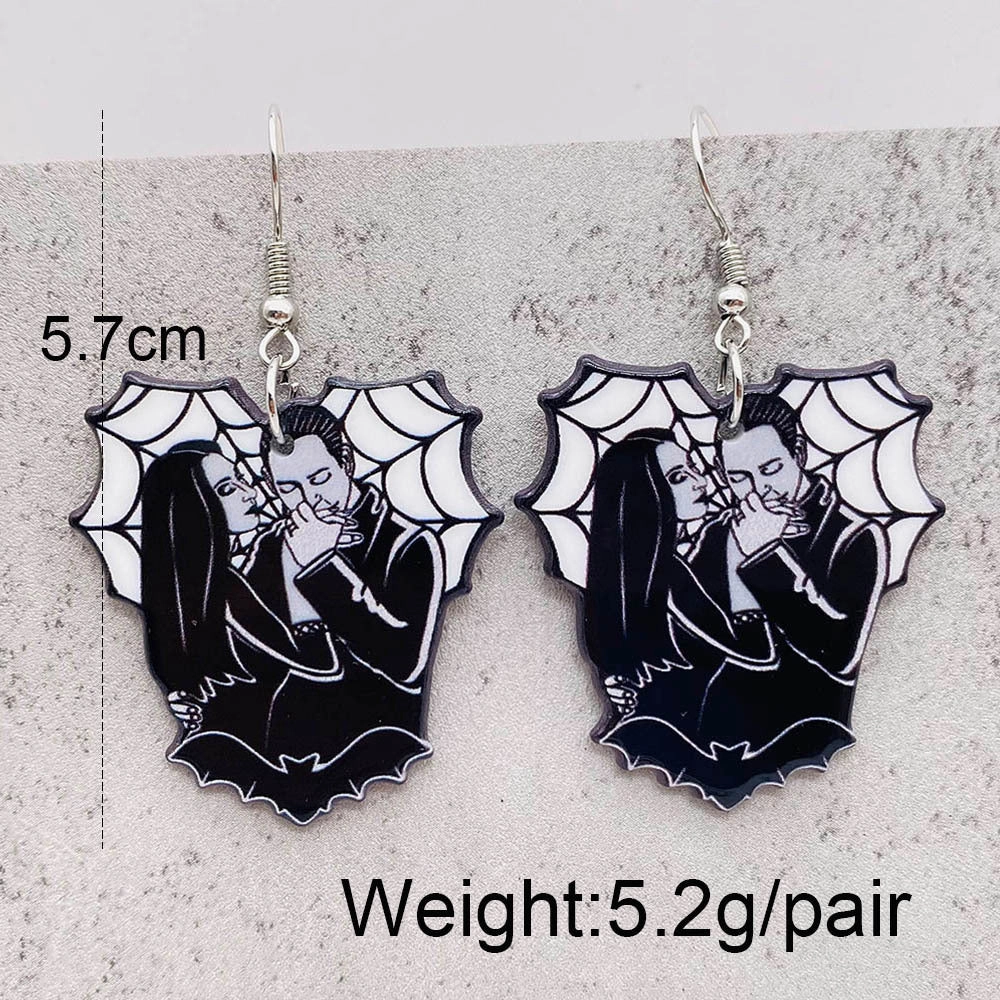 Wholesale Heart Skull Acrylic Earrings