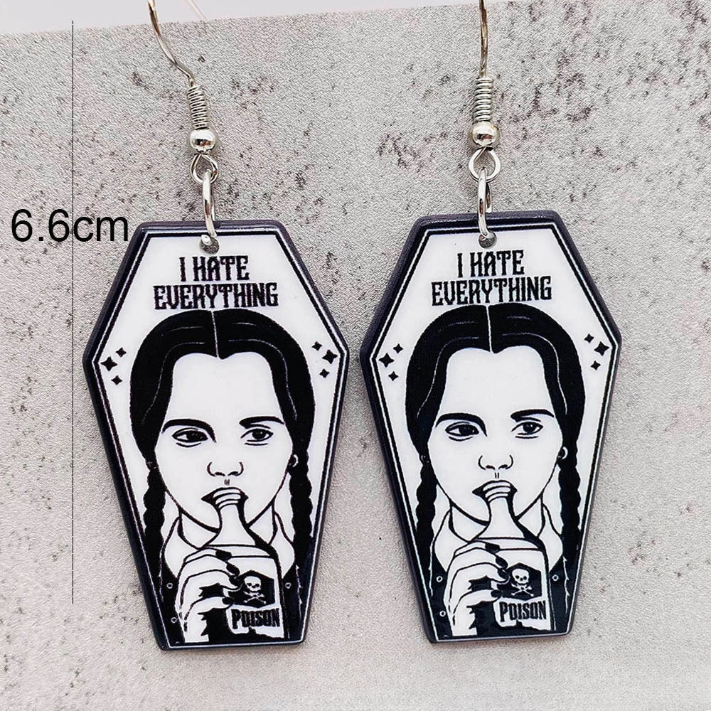 Wholesale Heart Skull Acrylic Earrings