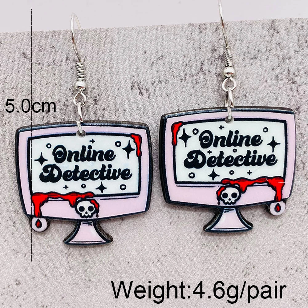 Wholesale Heart Skull Acrylic Earrings