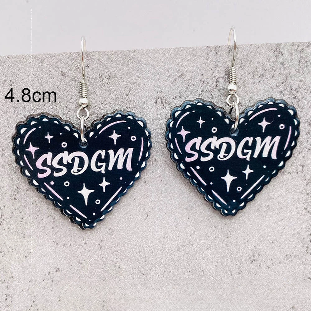 Wholesale Heart Skull Acrylic Earrings
