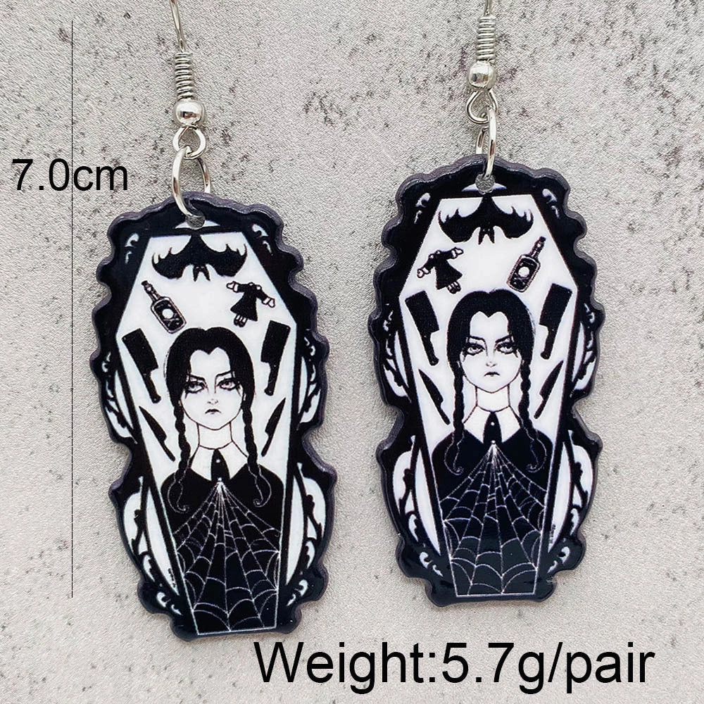 Wholesale Heart Skull Acrylic Earrings