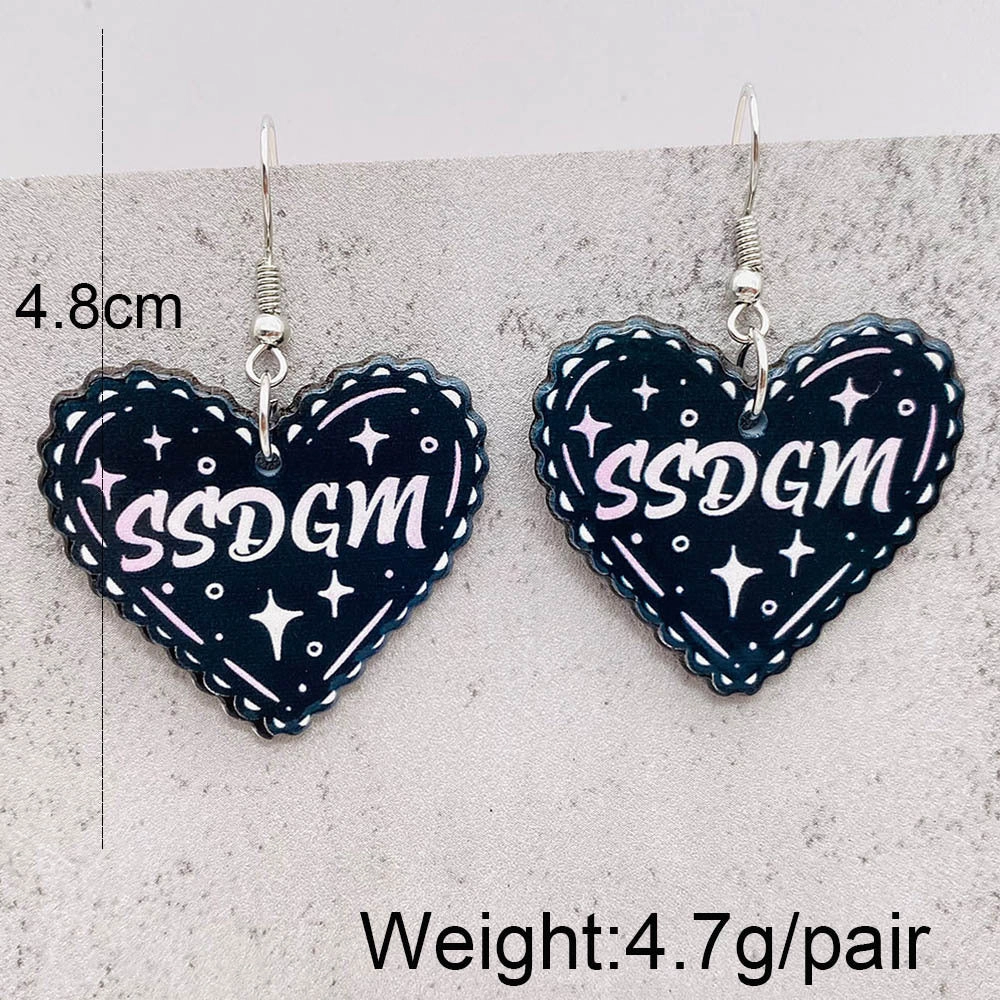 Wholesale Heart Skull Acrylic Earrings