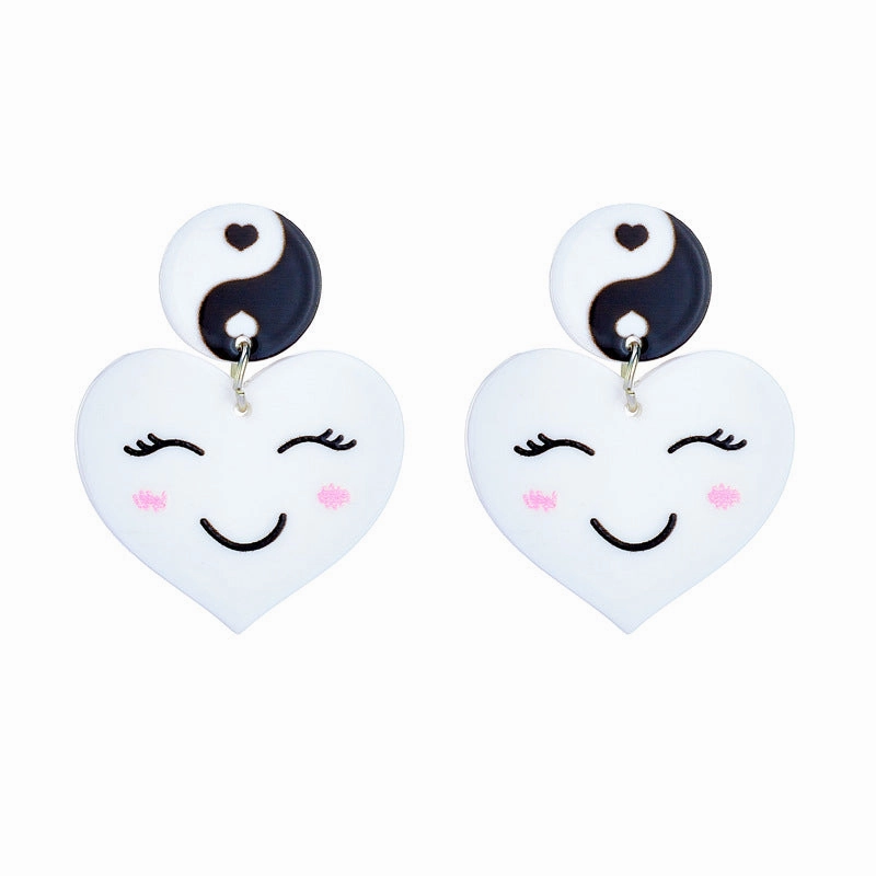Wholesale Heart Smiley Acrylic Earrings