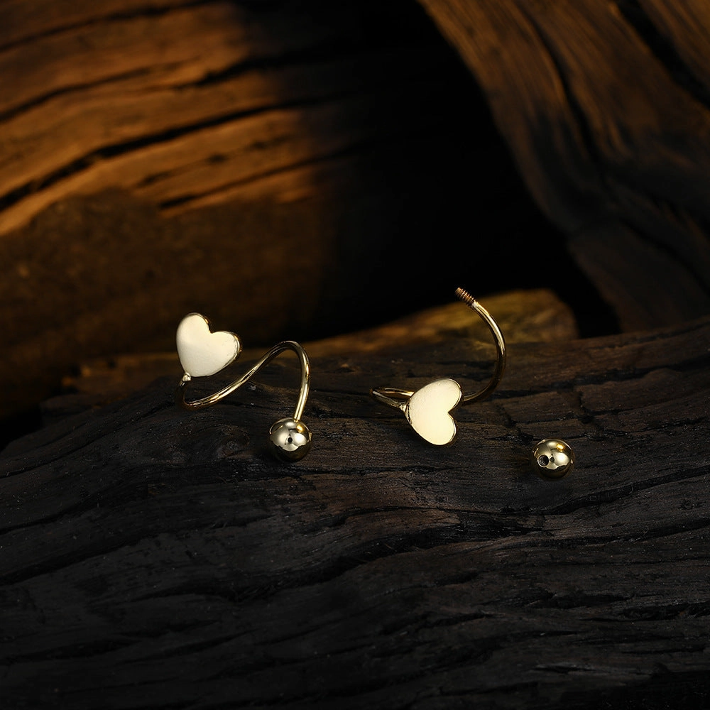 Wholesale Heart Spring Ear Studs Copper Earrings