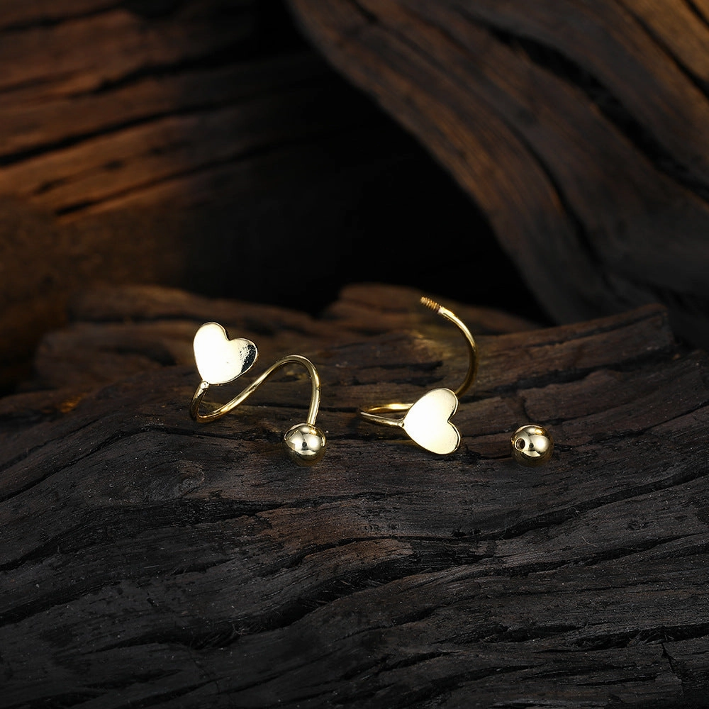 Wholesale Heart Spring Ear Studs Copper Earrings