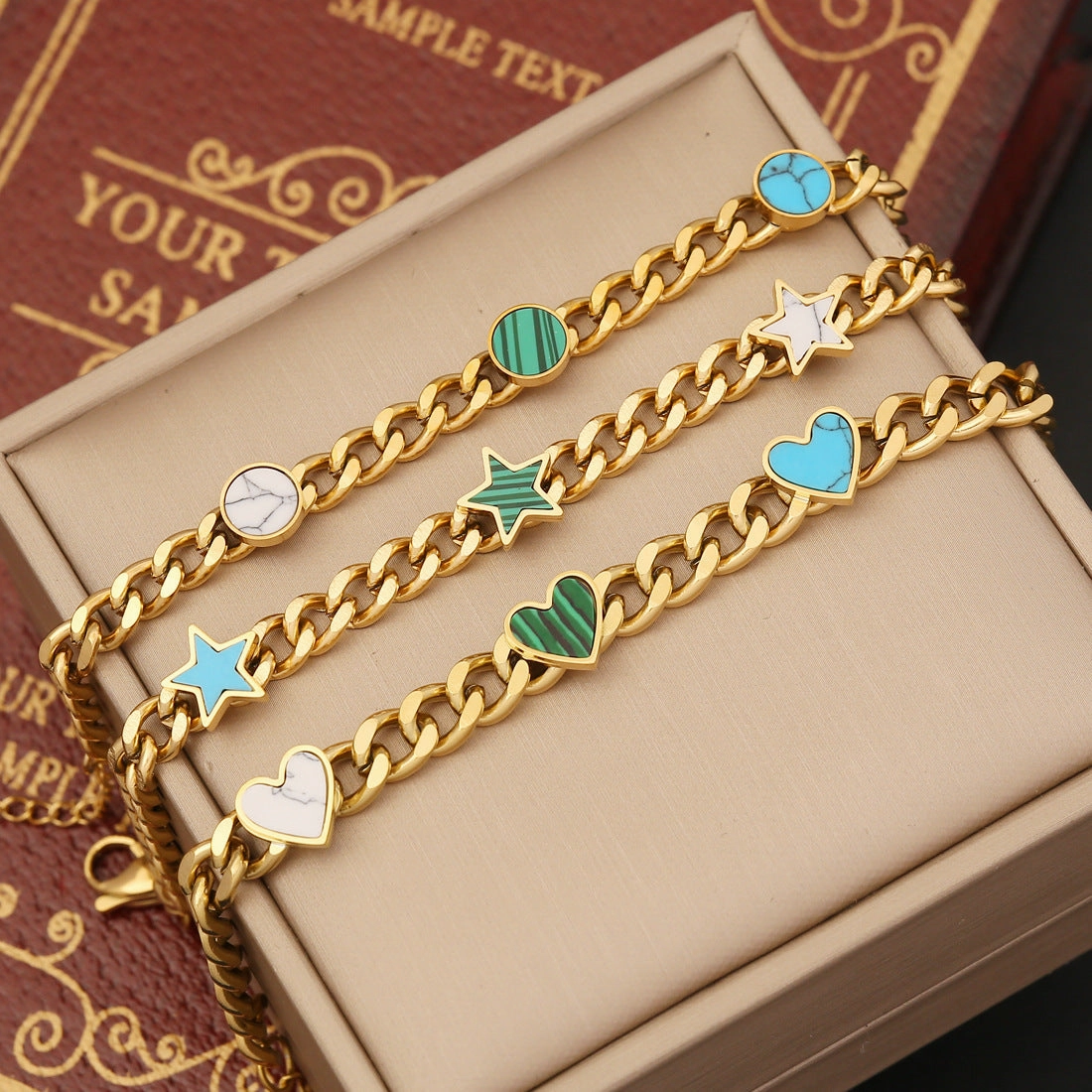Wholesale Heart Stainless Steel Star Bracelet