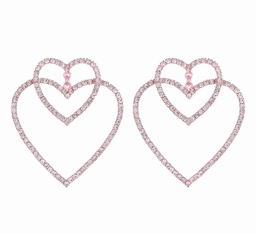 Wholesale Heart Tassel Copper Earrings