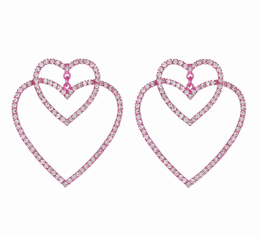 Wholesale Heart Tassel Copper Earrings