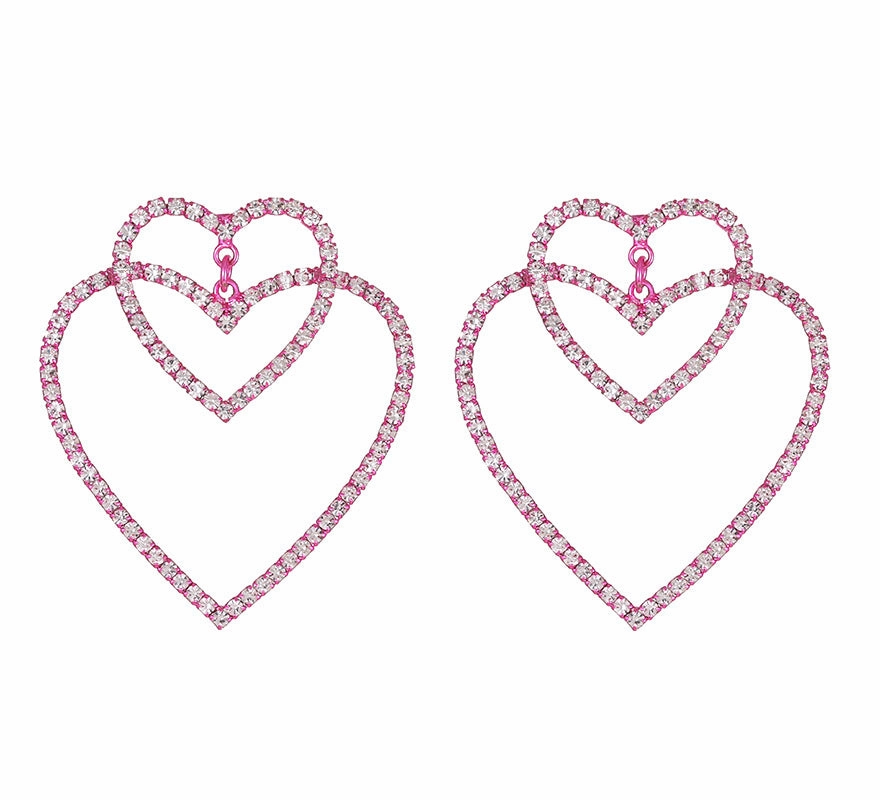 Wholesale Heart Tassel Copper Earrings