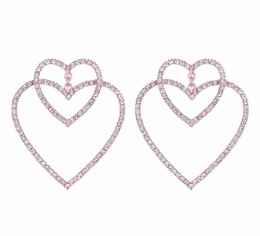 Wholesale Heart Tassel Copper Earrings