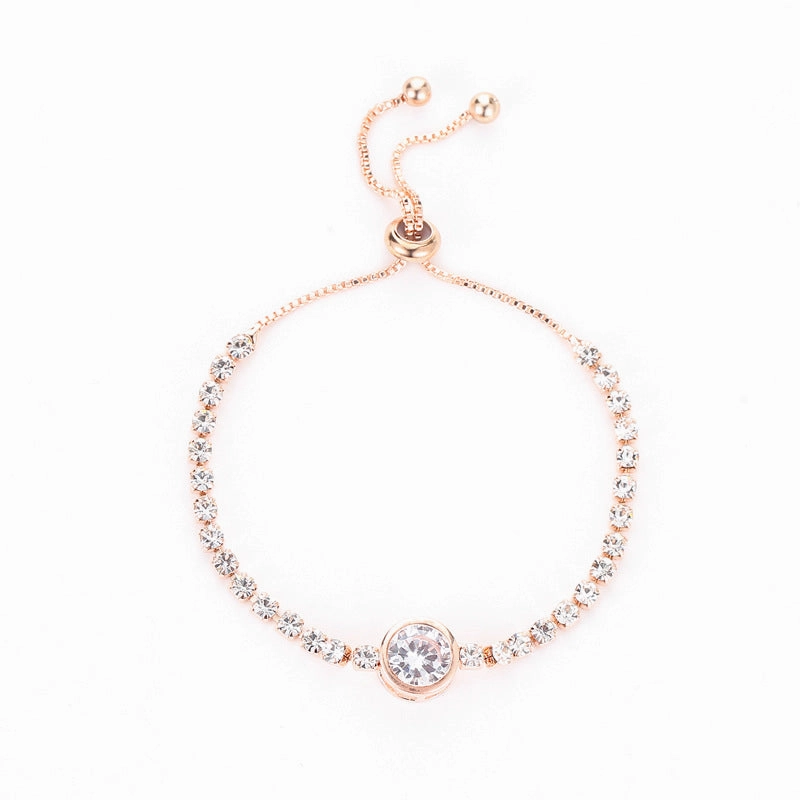 Wholesale Heart Zircon Copper Bracelet
