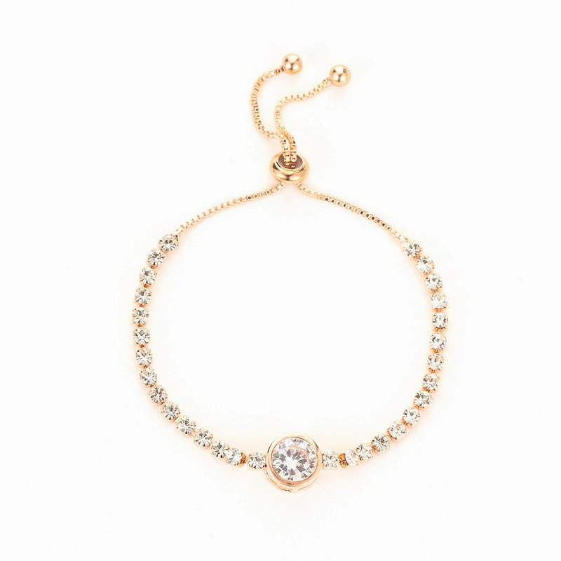 Wholesale Heart Zircon Copper Bracelet