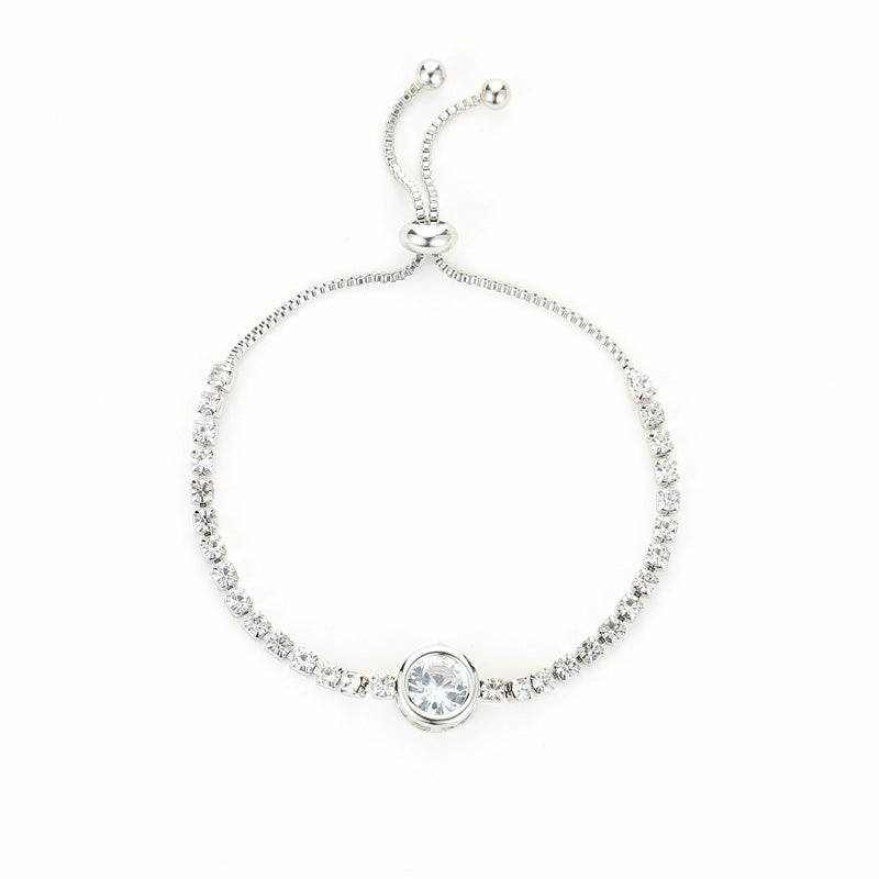 Wholesale Heart Zircon Copper Bracelet