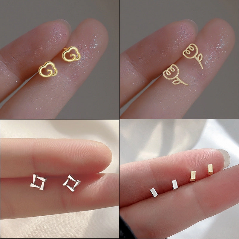Wholesale High-end Sense Temperament Niche Design 925 Sterling Silver Mini Earrings