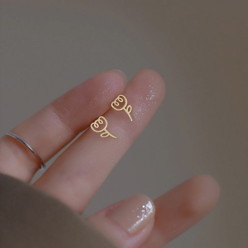 Wholesale High-end Sense Temperament Niche Design 925 Sterling Silver Mini Earrings