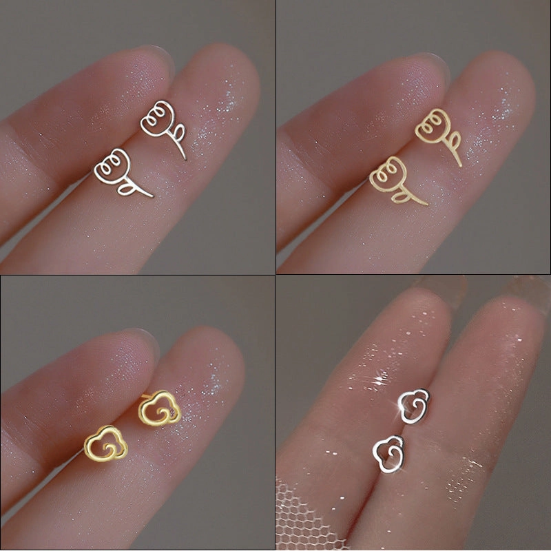 Wholesale High-end Sense Temperament Niche Design 925 Sterling Silver Mini Earrings