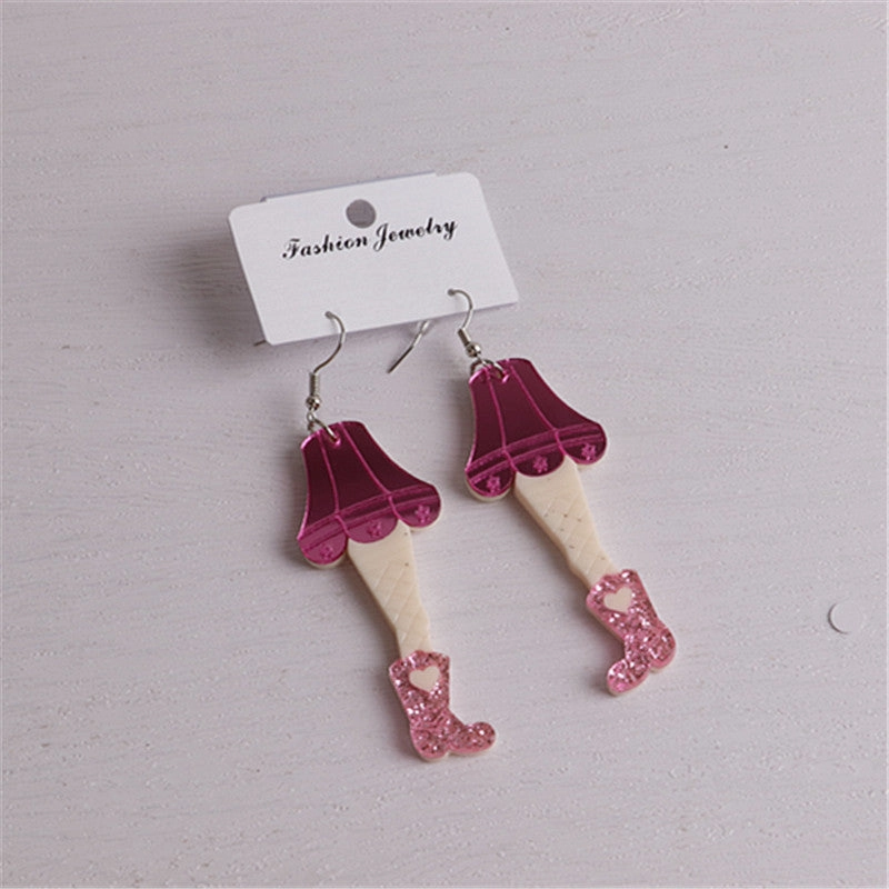 Wholesale High Heels Short Skirt Acrylic Earrings
