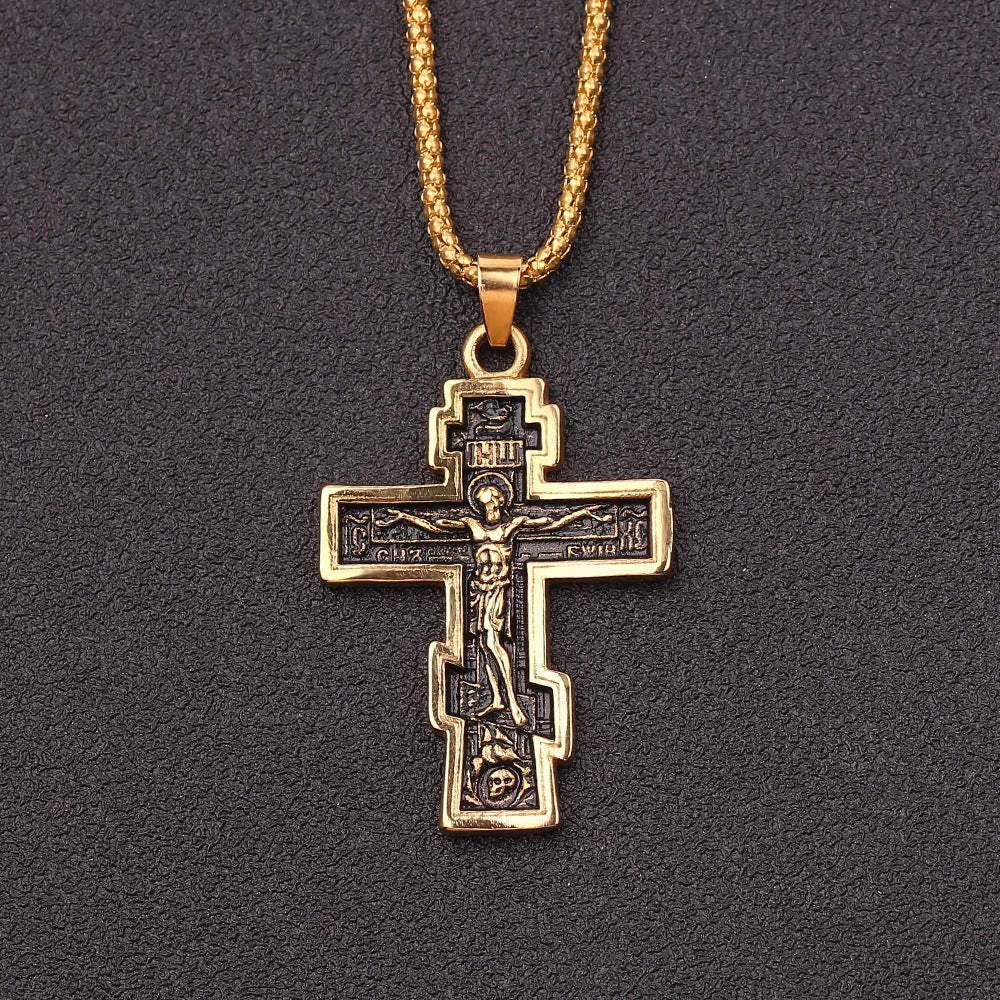 Wholesale Hip Hop Hiphop Maple Leaf Titanium Steel Sweater Chain