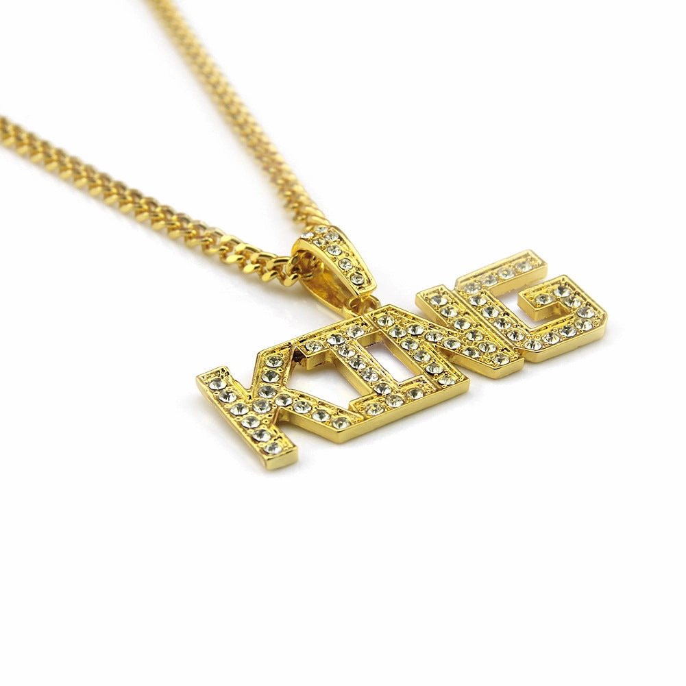 Wholesale Hip Hop King Letter Alloy Necklace