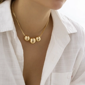 Wholesale Hip-hop Punk Chain Beaded Alloy Necklaces