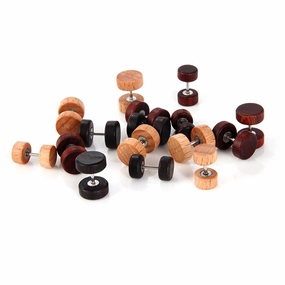 Wholesale Hip Hop Rock Round Wood Earrings
