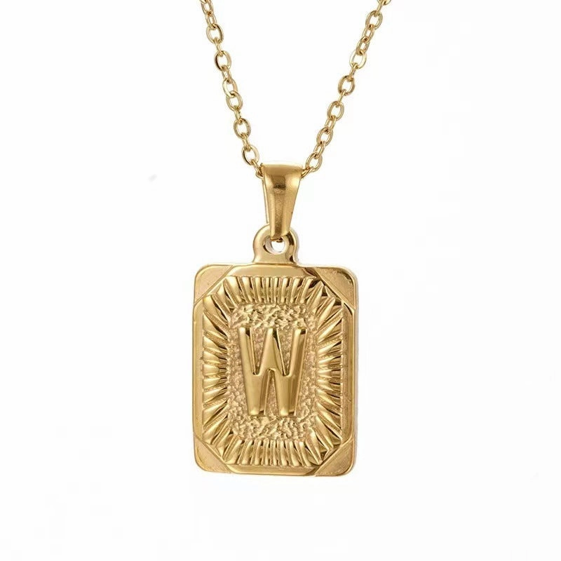 Wholesale Hip-hop Stainless Steel Letter Necklaces